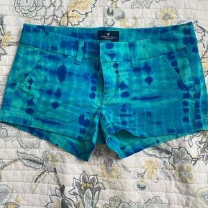 Blue & turquoise printed American eagle shorts size 2
